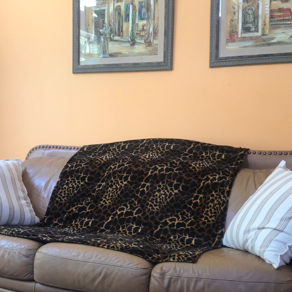 Nice leopard two-sided warm blanket. Very soft!!! Great condition.